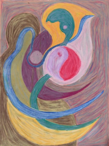 Malerei mit dem Titel "Ying&Yang" von Ulli Heupel, Original-Kunstwerk, Öl