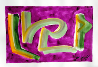 Malerei mit dem Titel "Ohne Titel 67" von Ulli Heupel, Original-Kunstwerk, Aquarell