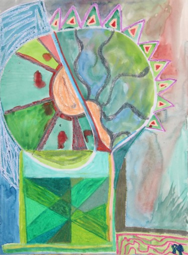 Painting titled "Circulation" by Ulli Heupel, Original Artwork, Oil