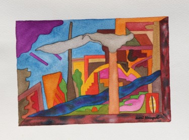 Картина под названием "Center 02" - Ulli Heupel, Подлинное произведение искусства, Масло