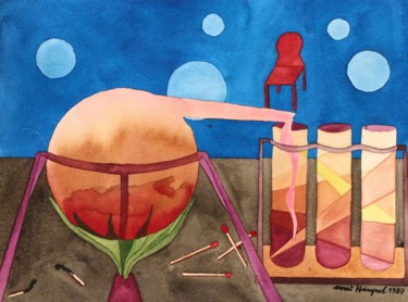 Pintura titulada "My Laboratory" por Ulli Heupel, Obra de arte original, Oleo