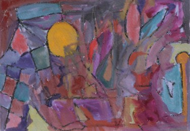 Malerei mit dem Titel "Rising Sun" von Ulli Heupel, Original-Kunstwerk, Öl