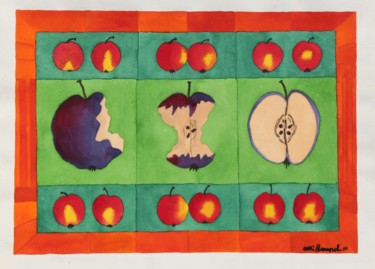 Malerei mit dem Titel "Apples I" von Ulli Heupel, Original-Kunstwerk, Öl