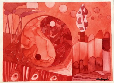 Pintura titulada "Love Is Red" por Ulli Heupel, Obra de arte original, Oleo