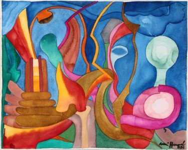 Malerei mit dem Titel "Landscape In Utopia" von Ulli Heupel, Original-Kunstwerk, Öl