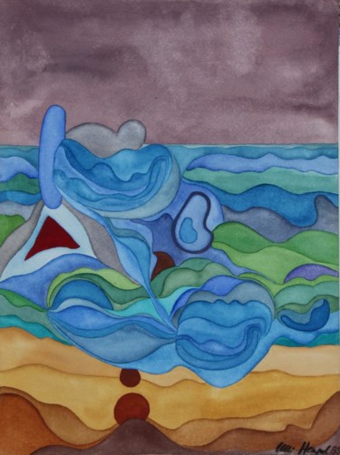 Картина под названием "Abstract II" - Ulli Heupel, Подлинное произведение искусства, Масло
