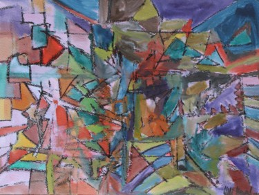 Painting titled "Zone 13" by Ulli Heupel, Original Artwork, Oil