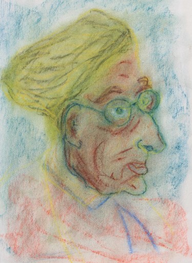 Malerei mit dem Titel "Portrait Of My Gran…" von Ulli Heupel, Original-Kunstwerk, Öl
