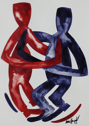 Peinture intitulée "22 / LXXIX  Freunde…" par Ulli Heupel, Œuvre d'art originale, Aquarelle