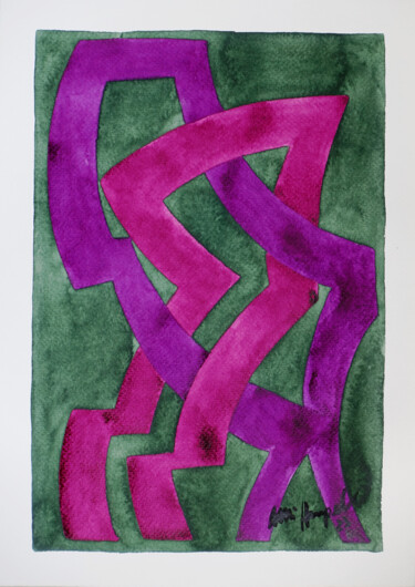 Malerei mit dem Titel "23 / XII  Guarding…" von Ulli Heupel, Original-Kunstwerk, Aquarell