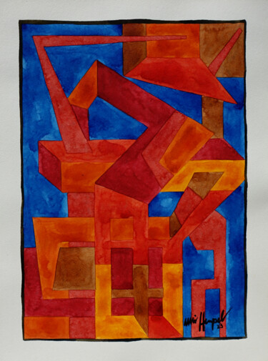 Painting titled "23 / XXIV" by Ulli Heupel, Original Artwork, Watercolor