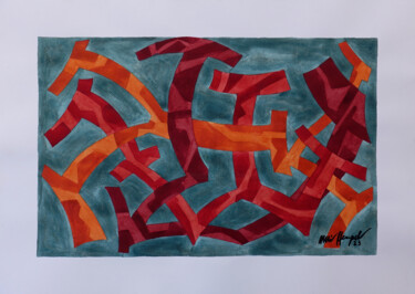 Peinture intitulée "23 / XXXIV eilen" par Ulli Heupel, Œuvre d'art originale, Aquarelle