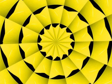 Digitale Kunst mit dem Titel "Comet Yellow" von Ulli Heupel, Original-Kunstwerk, Digitale Malerei
