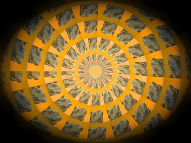 Digitale Kunst mit dem Titel "Yellow Rocks" von Ulli Heupel, Original-Kunstwerk, Digitale Malerei