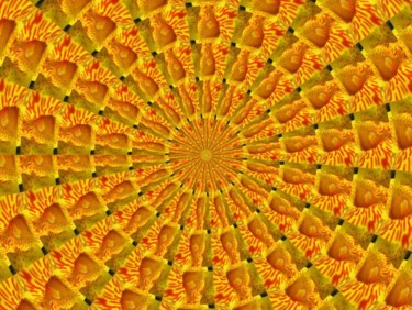Digitale Kunst mit dem Titel "Yellow Flowers" von Ulli Heupel, Original-Kunstwerk, Digitale Malerei