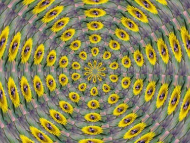 Digital Arts titled "Yellow Sunflowers" by Ulli Heupel, Original Artwork, Digital Painting
