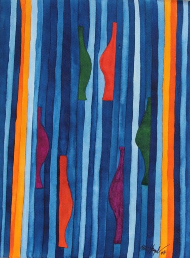 Картина под названием "Behind The Curtain" - Ulli Heupel, Подлинное произведение искусства, Масло