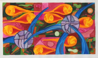 Картина под названием "Wind And Suns 1" - Ulli Heupel, Подлинное произведение искусства, Масло