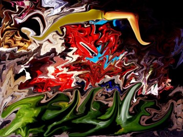 Digital Arts titled "Flucht vor den Drac…" by Ulli Heupel, Original Artwork, Digital Painting