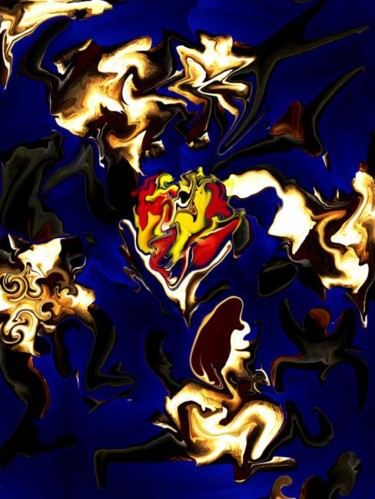 Digitale Kunst mit dem Titel "Nächtlicher Tanz um…" von Ulli Heupel, Original-Kunstwerk, Digitale Malerei