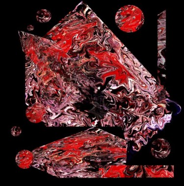 Digitale Kunst mit dem Titel "Abstract Square 109" von Ulli Heupel, Original-Kunstwerk, Digitale Malerei