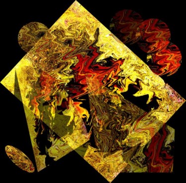 Digitale Kunst mit dem Titel "Abstract Square 113" von Ulli Heupel, Original-Kunstwerk, Digitale Malerei