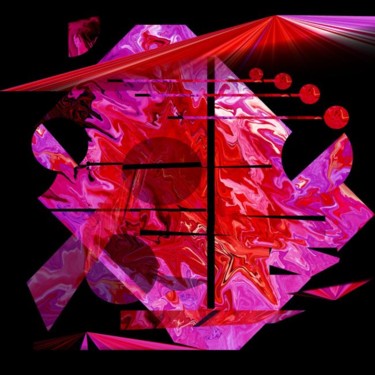 Digitale Kunst mit dem Titel "Abstract Square 119" von Ulli Heupel, Original-Kunstwerk, Digitale Malerei