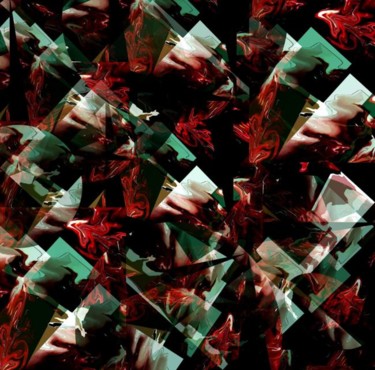 Digitale Kunst mit dem Titel "Abstract Square 131" von Ulli Heupel, Original-Kunstwerk, Digitale Malerei