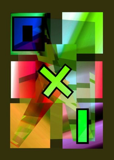 Digitale Kunst mit dem Titel "OXI 3" von Ulli Heupel, Original-Kunstwerk, Digitale Malerei