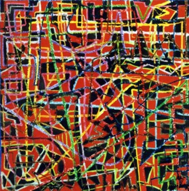 Картина под названием "Crossfire" - Ulli Heupel, Подлинное произведение искусства, Масло