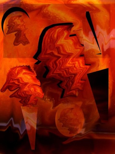 Digitale Kunst mit dem Titel "Büsten im Tageslich…" von Ulli Heupel, Original-Kunstwerk, Digitale Malerei