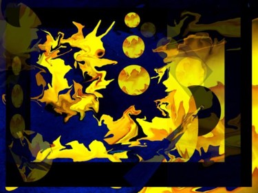 Digitale Kunst mit dem Titel "Luna" von Ulli Heupel, Original-Kunstwerk, Digitale Malerei