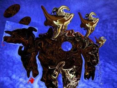 Digitale Kunst mit dem Titel "Minotaurus auf dem…" von Ulli Heupel, Original-Kunstwerk, Digitale Malerei