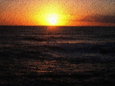 Digitale Kunst mit dem Titel "Sonnenuntergang" von Ulli Heupel, Original-Kunstwerk, Digitale Malerei