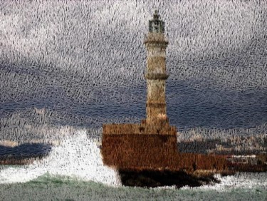 Digitale Kunst mit dem Titel "Chania Port" von Ulli Heupel, Original-Kunstwerk, Digitale Malerei