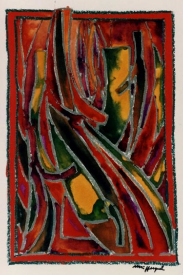 Malerei mit dem Titel "Inner Flame 12" von Ulli Heupel, Original-Kunstwerk, Öl