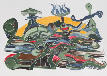 Malerei mit dem Titel "Crete Atumn Mood" von Ulli Heupel, Original-Kunstwerk, Öl
