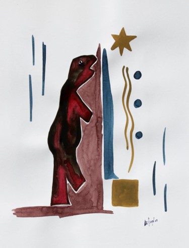 Картина под названием "Five Times Alone I" - Ulli Heupel, Подлинное произведение искусства, Масло