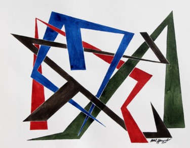 Peinture intitulée "Four Elements (D)" par Ulli Heupel, Œuvre d'art originale, Huile