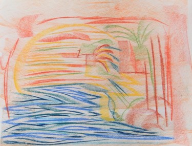 Malerei mit dem Titel "Am Meer" von Ulli Heupel, Original-Kunstwerk, Öl