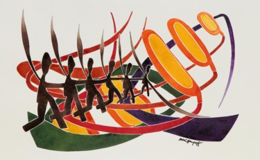 Peinture intitulée "Chasing Colours" par Ulli Heupel, Œuvre d'art originale, Huile