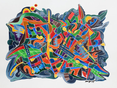 Картина под названием "Colours Of Friendsh…" - Ulli Heupel, Подлинное произведение искусства, Масло