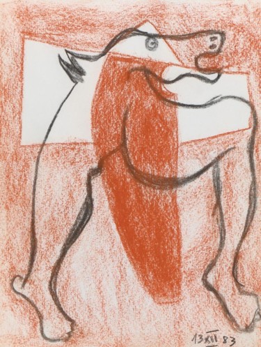 Картина под названием "Running Horse" - Ulli Heupel, Подлинное произведение искусства, Пастель