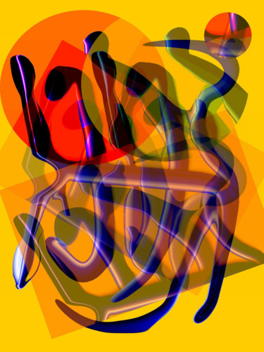 Digitale Kunst mit dem Titel "DAB 12" von Ulli Heupel, Original-Kunstwerk, Digitale Malerei