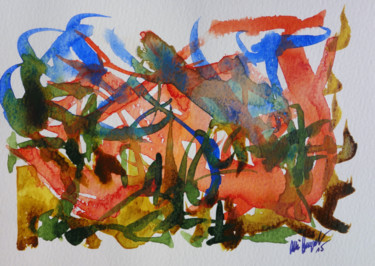 Malerei mit dem Titel "First Signs Of Spri…" von Ulli Heupel, Original-Kunstwerk, Aquarell