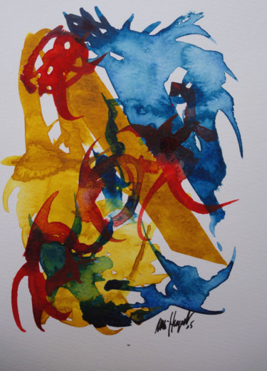 Malerei mit dem Titel "Ohne Ende III" von Ulli Heupel, Original-Kunstwerk, Aquarell