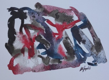Malerei mit dem Titel "Verbindungen III" von Ulli Heupel, Original-Kunstwerk, Aquarell