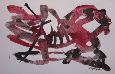 Malerei mit dem Titel "Grenzen Überwinden…" von Ulli Heupel, Original-Kunstwerk, Tinte
