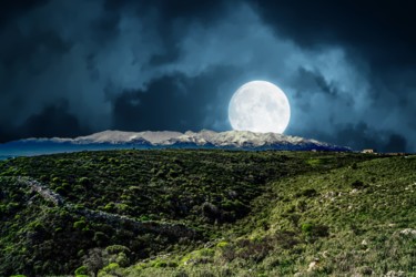 Digitale Kunst mit dem Titel "Full Moon Over The…" von Ulli Heupel, Original-Kunstwerk