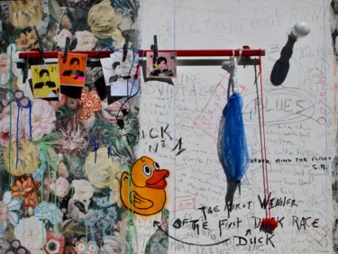 The first winner of the first Duck race Peinture intitulée "The first winner of…" par Eric Ullrich, Œuvre d'art originale, Acrylique